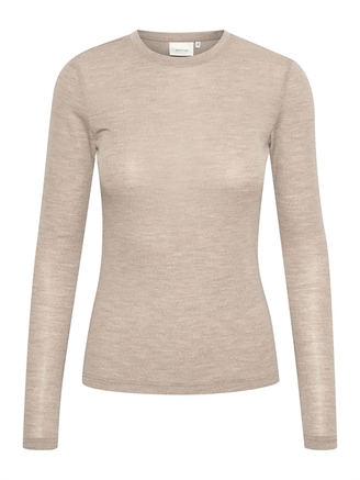 Gestuz NiniaGZ ls wool roundneck Sand Melange